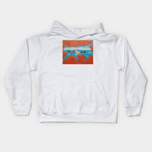 Greek island and cat Kids Hoodie